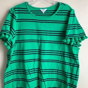 Crown and ivy curvy size 2x blouse Pom Pom detail